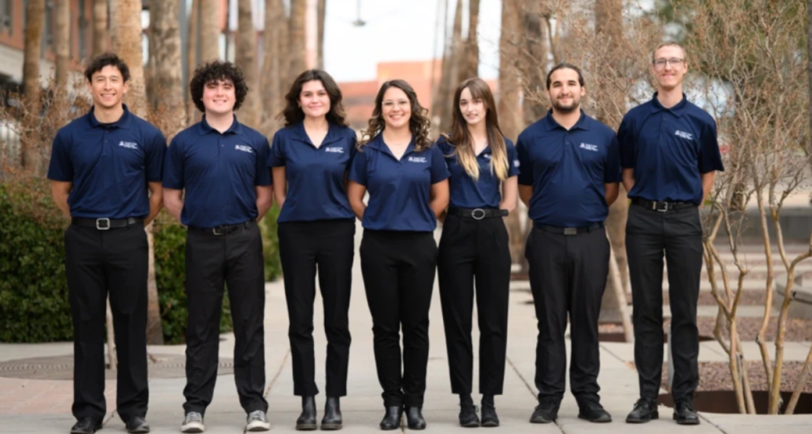 (From left) Erian Perez-Gamboa, Malcolm West, Samantha Perry, Lauren Froberg, Shelby Janssen, David Sepulveda and Tej Scott comprise Team 25009.